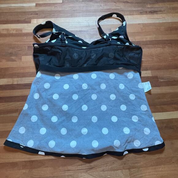 Swim solutions polka dot tankini, Black/white 12 - Picture 2 of 7